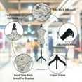 thumbnail image 2 of Mannequin Torso Body Manikin Body Female Dress Form 60”-67” Height Adjustable Clothing Forms Easy to Move Woman Mannequin with Tripod Wooden Base, CM, 2 of 7