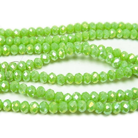 2x3mm 17" Green Glass Faceted Rondelles ForJewelry Making