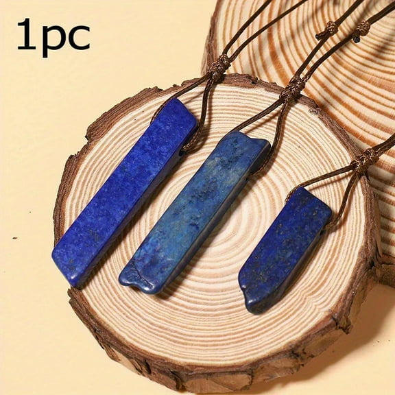 QQTDFG 1pc Handwoven Natural lapis lazuli Irregular Stone Crystal Pendant Necklace-default