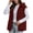 Wine, variant on Cmfcve Womens Plus Size Winter Hooded Quilted Faux Suede Vest Full Zip Sleeveless Jacket Casual Warm Padded Outerwear