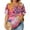 03Pink, variant on EANJE Plus Size Blouse for Women Dressy Half Sleeve Criss Cross Tshirts Trendy Dressy Tropical Print T Shirts Loose Oversized Tunics Sky Blue 2XL