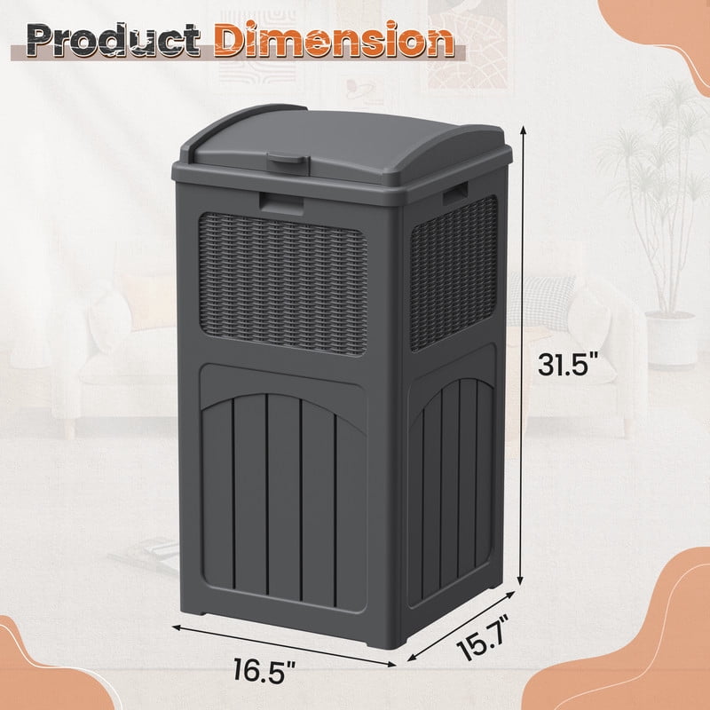 Homall Homes 2 PCS 36 Gallon Trash Can Plastic Kitchen Trash Can