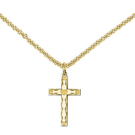 14kt Yellow Gold Laser-Designed Cross Charm