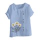 thumbnail image 2 of TaTaai Women's Everyday Casual Blouse, Linen Feel Round Neck T-Shirt, Short Sleeve Comfortable Top for All Occasions Gift, 2 of 5