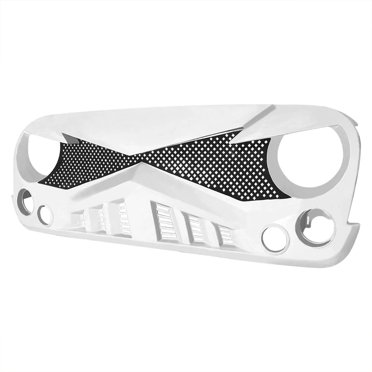 AMERICAN MODIFIED Front Shark Grille For Jeep Wrangler JK & JL 2007-2018 | White & Black | AMJPAA00111