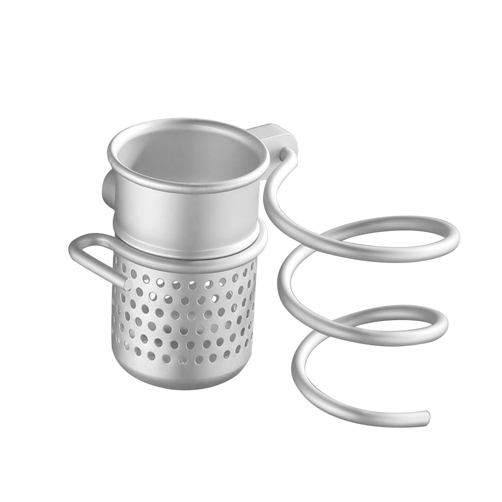 Aluminum Solid Hair Dryer and Straightener Holder with Hooks Hanging Storage Rack Spiral Blow