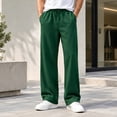 thumbnail image 2 of Rexolia Men's Sweatpants Straight Leg Open Bottom Soft Stretch Drawstring Waist Athletic Casual Dark Green 2XL, 2 of 4