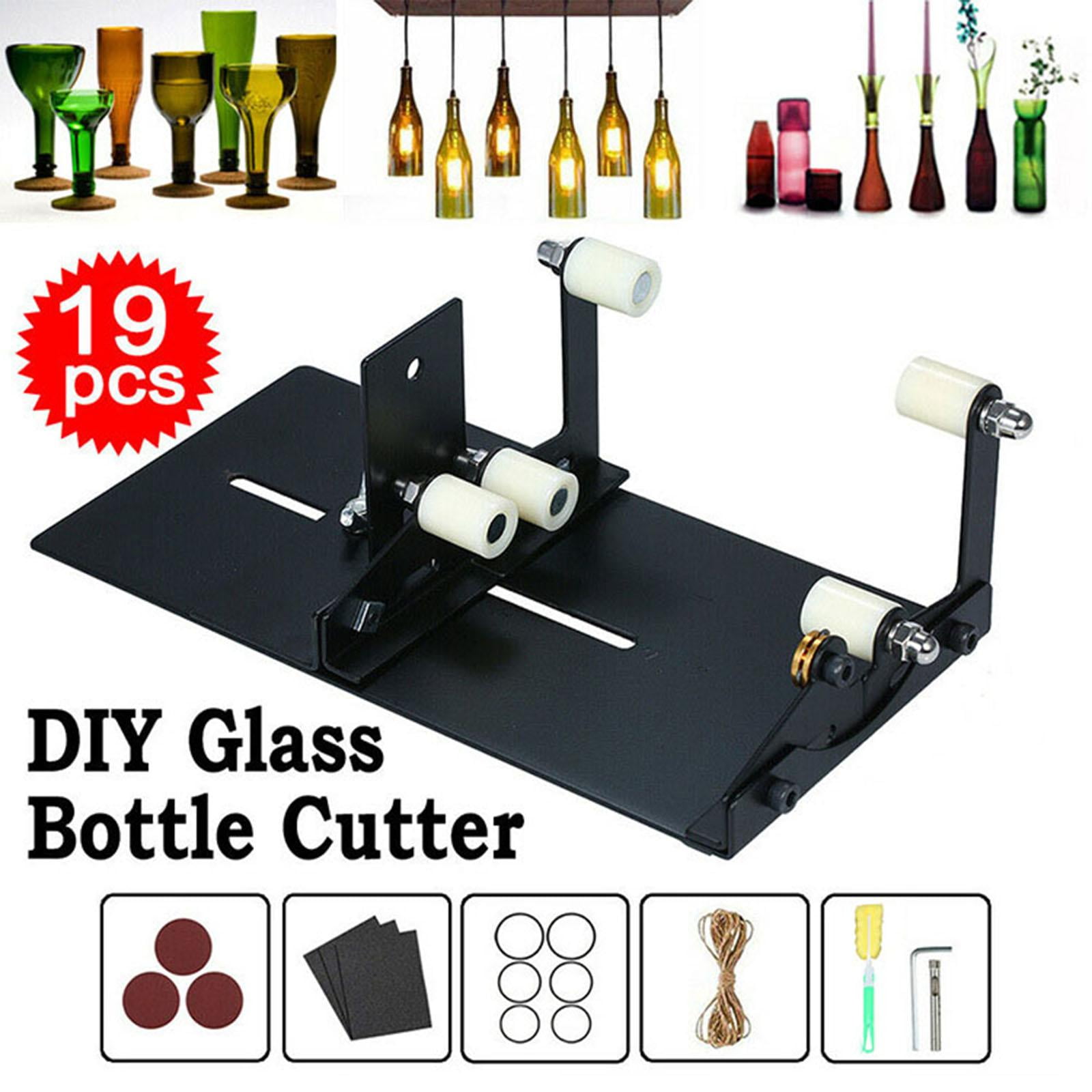 S SERENABLE DIY Projects Glass Bottle Cutter Kit ,Recycle Hand Tools ,Multifunctional Cutting Machine for Champagne Beer Jar Wedding - 19pcs