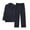 Black, variant on Men's Modal Pajama Set Long Sleeve Button Down Turndown Collar Shirts Matching Baggy Long Pants Loungewear