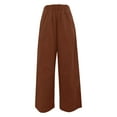 thumbnail image 6 of Women's Straight Leg Casual Pants with Elastic Waist and Pockets Comfortable Loose Fit Long Trousers for Everyday Wear, 6 of 7