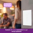 thumbnail image 3 of Lloyd's Smart WiFi Switch - Compatible with Alexa and Google Home, This 100-240V, 15A Switch; Sleek Tempered Glass Design in White. It Controls 3 Separate Units (3-Gang) for Smart Home Integration., 3 of 3