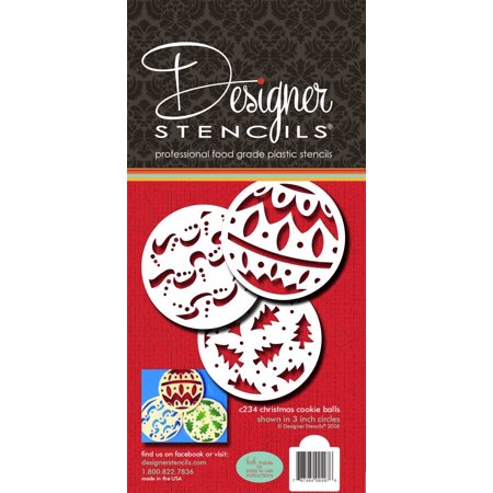 

Designer Stencils C234 Christmas Balls Cake Stencils Beige/semi-transparent