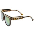 thumbnail image 3 of sunglassLA Unisex Retro Metal Accent Color Mirror Lens Horn Rimmed Oversize Sunglasses (Tortoise-Gold / Yellow Mirror) - 50mm, 3 of 4