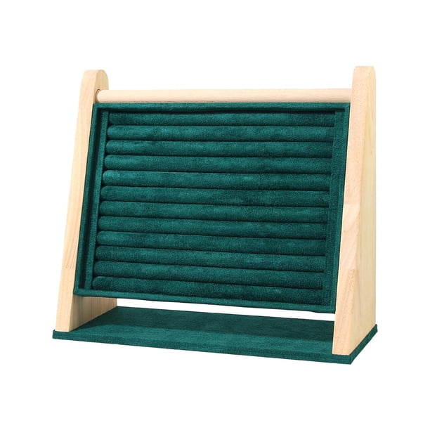 Soporte de exhibición de pendientes de madera, organizador de pendientes para exhibición Verde