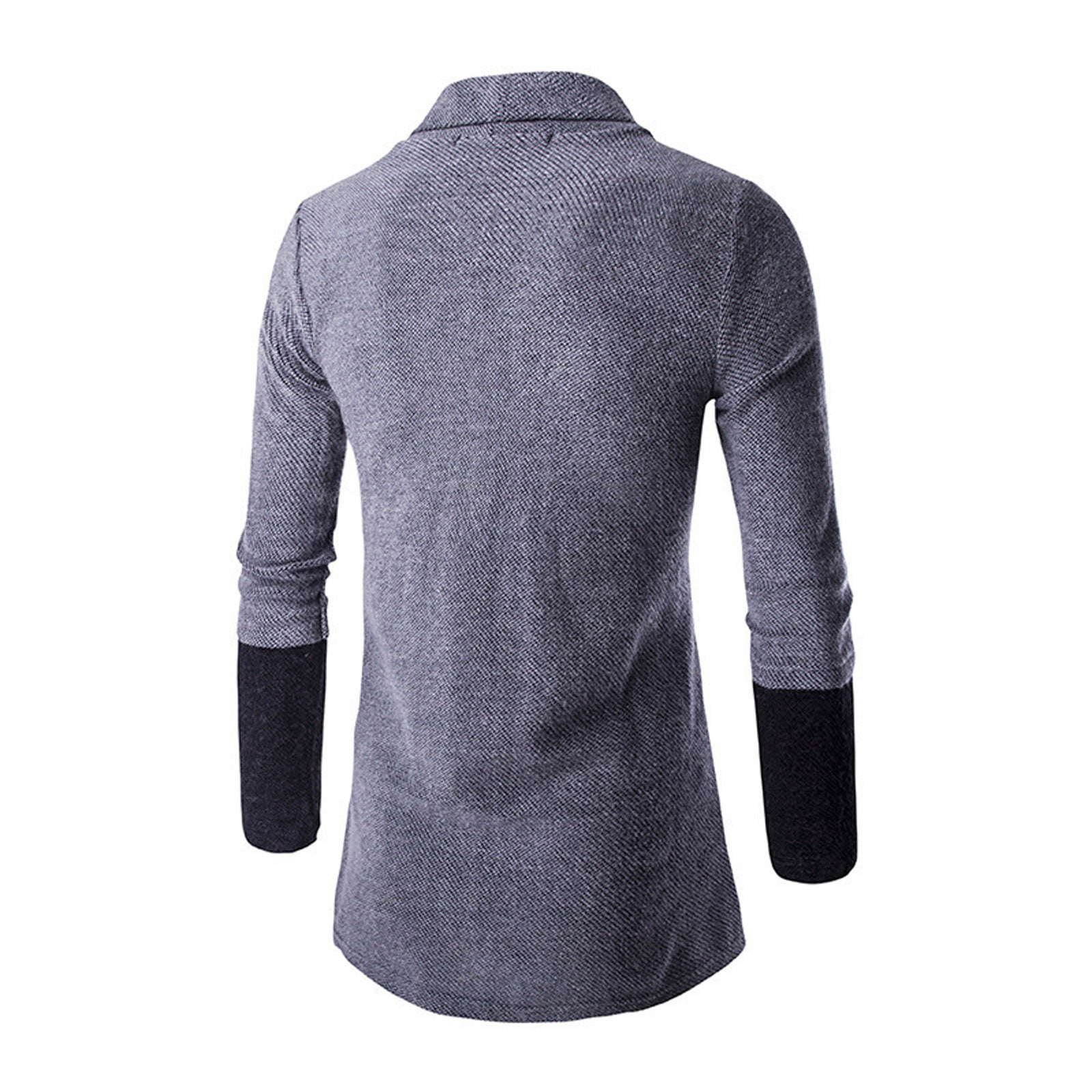 fartey Mens Cardigan Sweater Knit Shawl Collar Color Block Outwear Long  Sleeve Cozy Winter Warm Sweater Jacket 
