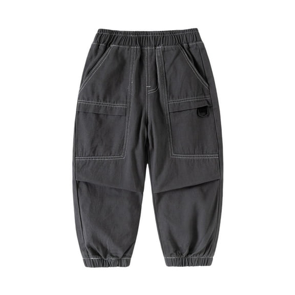 Kiijoy Infant Boys Woven Cargo Pants Kids Stylish Loose Pull On Jogger Pants, Sizes 18-24M