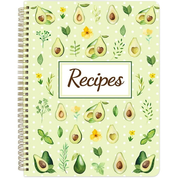 Livre de recettes à écrire dans vos propres recettes, carnet de recettes  personnel, reliure à spirale amovible, 21,6 x 27,9 cm, couverture rigide
