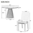 thumbnail image 4 of 5-piece Dining Set Retro Round Table with 4 Upholstered Chairs for Living Room, Dining Room (Black), 4 of 6