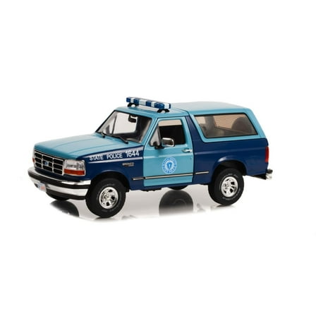 Massachusetts State Police 1996 Ford Bronco XLT - Greenlight 19120 - 1/18 Scale Diecast Car