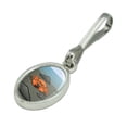 thumbnail image 2 of Crab On Beach Antiqued Oval Charm Clothes Purse Suitcase Backpack Zipper Pull Aid, 2 of 3