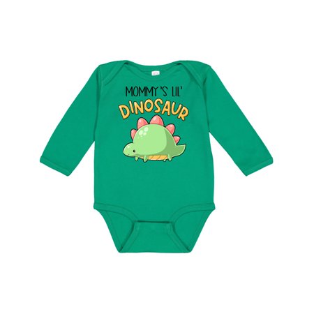 

Inktastic Mommy s Lil Dinosaur with Cute Stegosaurus Gift Baby Boy or Baby Girl Long Sleeve Bodysuit
