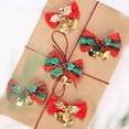 thumbnail image 3 of 1/10X Christmas Bow Christmas Tree Decorations Christmas Mini Bells Bows Christmas Ornaments Gifts Decorations Green Leaves Bow, 3 of 8