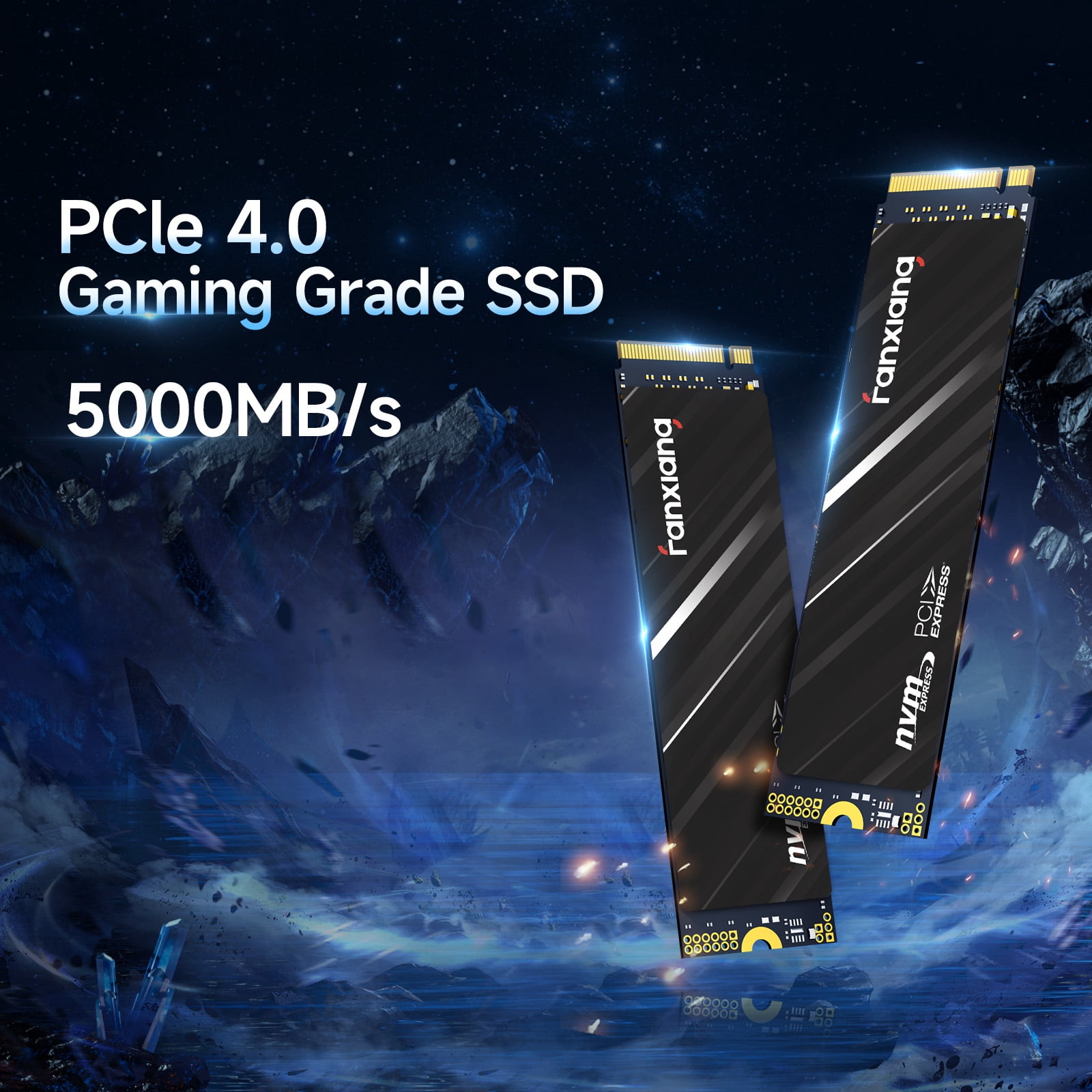 Fanxiang 1TB M.2 NVMe SSD PCIe 4.0 Gen4x4 2280, Up to 4800MB/s Read, 3D NAND with SLC Cache, Compatible with PS5/PC/Laptop Desktop Storage Upgrade