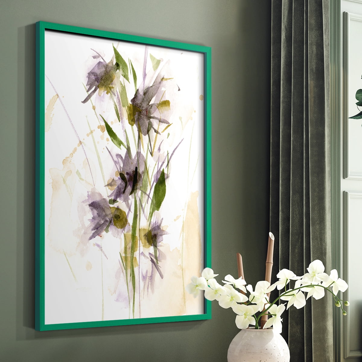 After Rain III Framed Print in Green Solid Wood 11 x 14 Framed Print