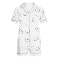 thumbnail image 6 of Women's Home Casual Print Button Up Lapel V Neck Top and Shorts Pocket Short Sleeve Shorts Pajamas Set 2pc Sleepwear LoungewearMulticolor,L, 6 of 6