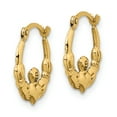 thumbnail image 5 of Primal Gold 14 Karat Yellow Gold Claddagh Hoop Earrings, 5 of 5