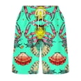 thumbnail image 4 of ZCFZJW Men's Swim Trunks Board Shorts with Pockets Big and Tall Regular Fit Casual Ocean Marine Print Drawstring Elastic Waist Summer Beach Shorts Swimsuit Swimwear for Men - No Liner Mint Green L, 4 of 5