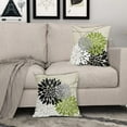 thumbnail image 3 of Black Green Pillow Covers 20x20 Inch Dahlia Flower Decorative Throw Pillows Modern Geometry Floral Outdoor Farmhouse Pillowcase Linen Square Cushion Case Decor for Home Sofa Couch Bed, Set of 2, 3 of 6