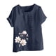 thumbnail image 4 of Vestidos Casuales Para Mujer, Blusas De Mujer De Moda Blusa informal de lino con cuello redondo, manga corta y botones para mujer, 4 of 4