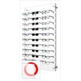 thumbnail image 6 of Optical Display for 30 Eyewear Frames - Wall Mount Acrylic Eyewear or Sunglass Display Package in Frosted White – 31.75” (H) X 18.5” (W), 6 of 7