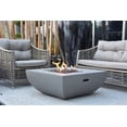thumbnail image 3 of Modeno Outdoor Westport Pit Table Grey Durable Round Fire Bowl Glass Fiber Reinforced Concrete Propane Patio Fire Place 34 Inches Electronic Ignition Cover and Lava Rock Included, 3 of 7