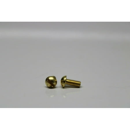 

#8-32 Machine screws Slotted round head Brass (3/8 20Pcs)