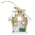 thumbnail image 1 of B Wooden Christmas Tree Ornament With Santa Snowman Reindeer, Handcrafted Hanging Decor For Holiday Tree, 1 of 6