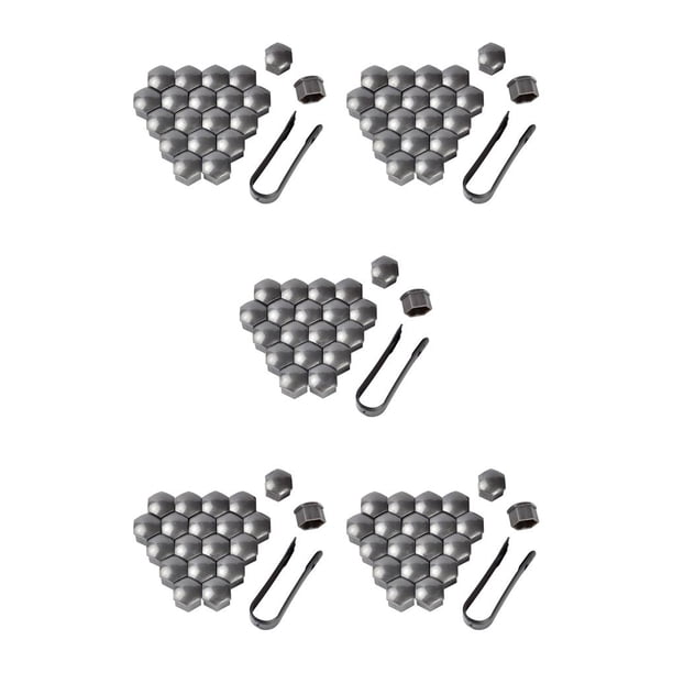 Scienceny 20 piezas tapas de tuercas de rueda de coche decoración de cubierta de tornillo de cubo automático Universal 17-21mm Protector de pernos con Gris 19 mm 5piezas Scienceny CBP192004