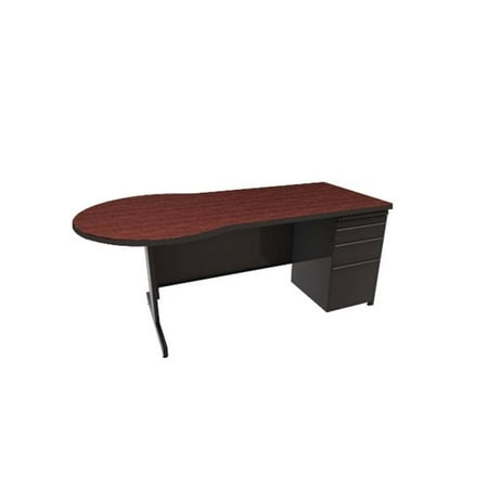 - Zapf Teachers Computer Desk with 3 Left Drawers Finish: Dark Neutral, Laminate Color: Figured Mahogany