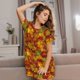 thumbnail image 3 of Balery Vintage maple leaf autumn Camisón de manga corta con cuello redondo para mujer, cómodo y elegante., 3 of 6