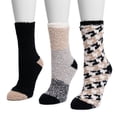 thumbnail image 2 of MUK LUKS Women's 3 Pair Pack Crew Cozy Socks, 2 of 2