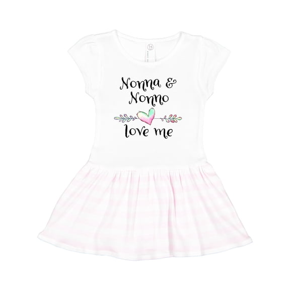 Inktastic Nonna and Nonno Love Me- Heart Grandchild Girls Toddler Dress