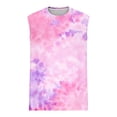 thumbnail image 3 of Ceisia Men's Slim Fit Crew Neck Tie-Dye Sleeveless Tank Top for Casual Sports Pink XL Gifts, 3 of 5
