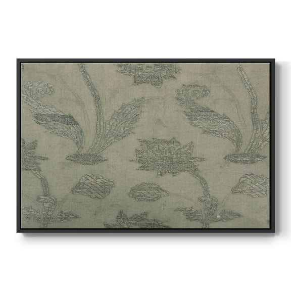 Vintage Abstract Print-XV Framed in Black Wood Gallery Wrapped Canvas 17 in. x 25 in.