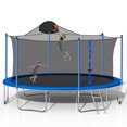 thumbnail image 3 of uhomepro 14-Foot Kids Trampoline for Backyard, Outdoor Trampoline with Board, Safety Enclosure Net, Steel Tube, Circular Trampolines for Adults Kids, Family Jumping and Ladder, Kids Round Trampoline, 3 of 13
