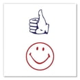 thumbnail image 4 of Accustamp Dual Message Pre-Inked Round Stamp Smiley Face/Thumbs-Up Red/Blue, 4 of 4
