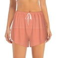 thumbnail image 2 of Picia Orange Gingham Pattern Women's 2 in 1 Athletic Running Shorts High Waisted Workout Casual Gym Sweat Shorts with Comfy Liner Zipper Pockets-Medium, 2 of 9