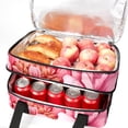 thumbnail image 5 of Peony Double Layered Insulated and Refrigerated Lunch Bag with Two Compartments and Large Capacity - 7.1x11.4x16.1 Inches - Hand Carry Meal Bag, 5 of 6