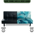 thumbnail image 4 of Yuyamidu Blue Marble Waterproof Futon Cover Modern Stretch Futon Couch Cover with Elastic Edge Breathable Rv Jackknife Sofa Covers Soft Furniture Protector, 4 of 8