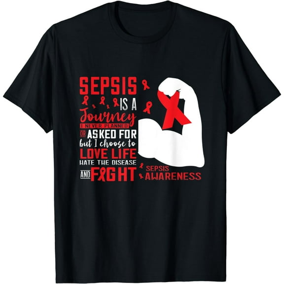 Sepsis Fight Journey Sepsis Awareness Septicaemia, Supporter T-Shirt mens t irt men，black，women，misfits，journey ，boys